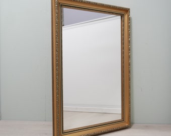 Vintage gilded wooden mirror - 1980 - rectangular model