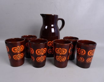 Retro Dinnerware Set 6 mugs and jug-Germany-years 60/70