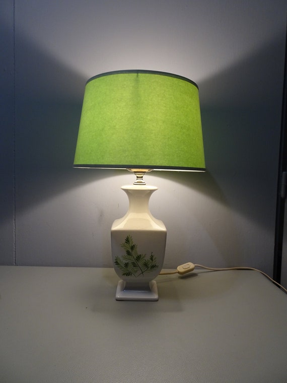 Vintage Large Mint Green Ceramic Table Lamp With Plastic Singapore Vintage Large Mint Green Ceramic Table, Mint Green Bedside Lamp
