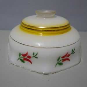 Pantalla de vidrio vintage - 1950s - mediados de siglo - lámpara colgante