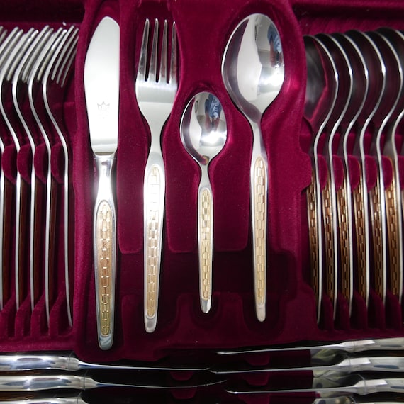 SBS Solingen - Cutlery Set 12 Persons 70-piece - 23/24 Carat Gold