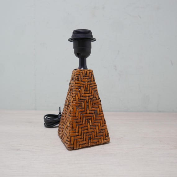 Vintage rotan lampenvoet - tafellamp - schemerlamp - rotan - 1980s