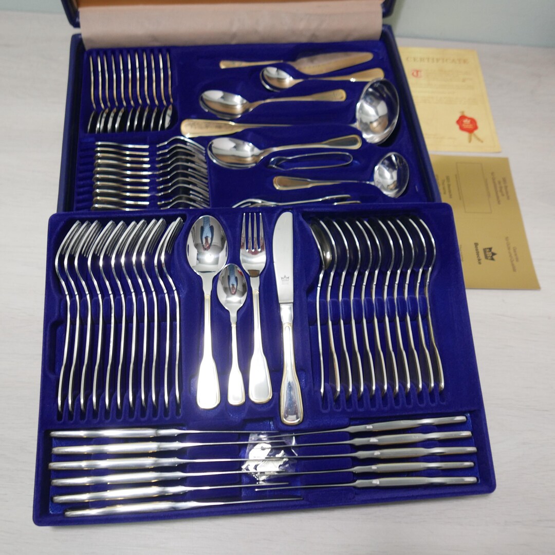 SBS Solingen - Cutlery Set 12 Persons 70-piece - 23/24 Carat Gold