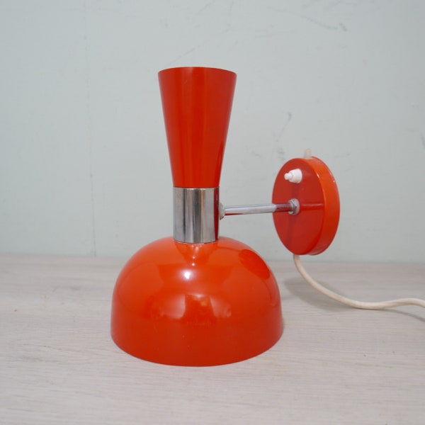 Herda diabolo wall lamp - Netherlands - 1960 - vintage - orange metal
