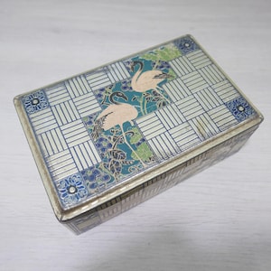 Vintage Blechdose - 1950 - Blechdose mit Vögeln - Van Melle&#39;s - Niederlande