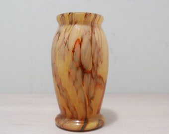 Art-Deco-Vase – beige marmoriertes Opalglas – 1930er Jahre