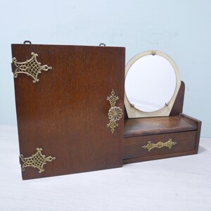 Vintage wooden medicine cabinet / bathroom cabinet - 1950 - with mirror