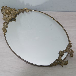 Mirror with bronze ornaments - antique from the early 1900s