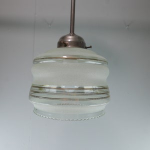 Lampe à suspension vintage en verre - 1970 - verre et chrome