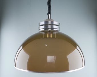 LAKRO vintage hanging lamp - brown space age design lamp - Netherlands - 1970s