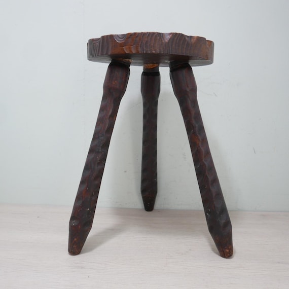 Vintage Wooden Stool - Spain - 1960 - Etsy