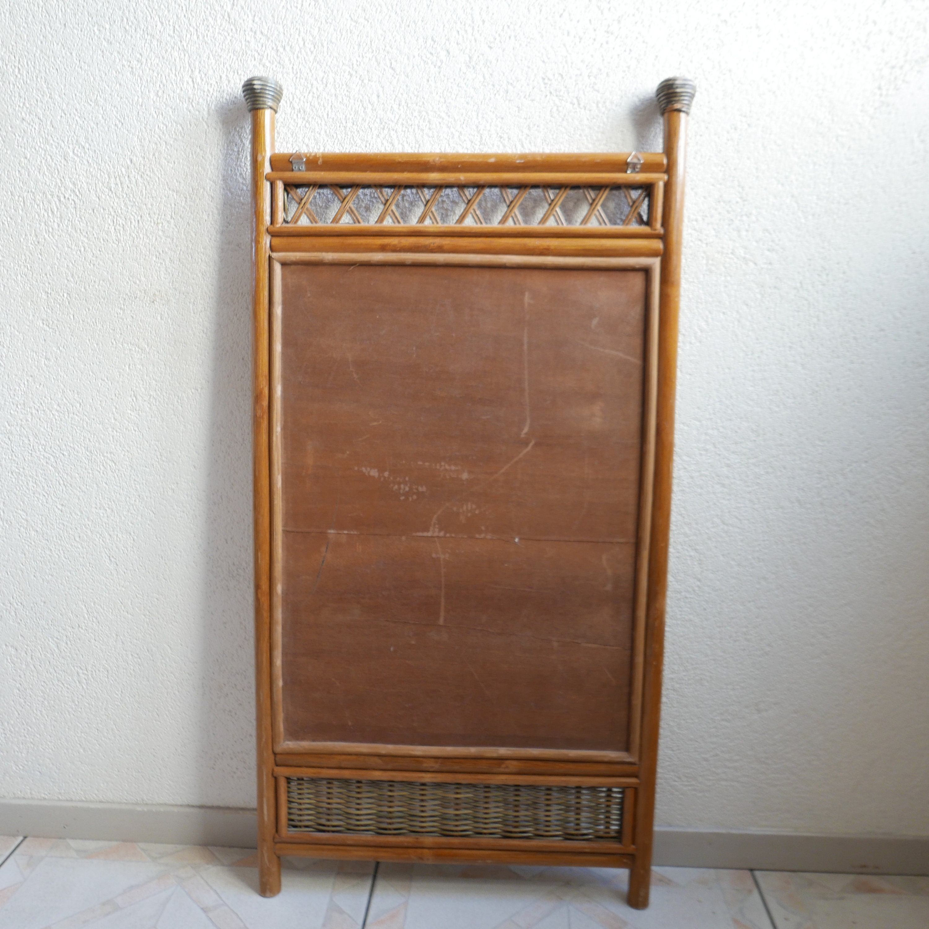 ヴィンテージラタンミラー - 1970年 - ラージサイズ 100 cm - Etsy 日本