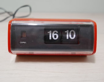 Copal vintage orange clock - Japan - 1970 - flipchart