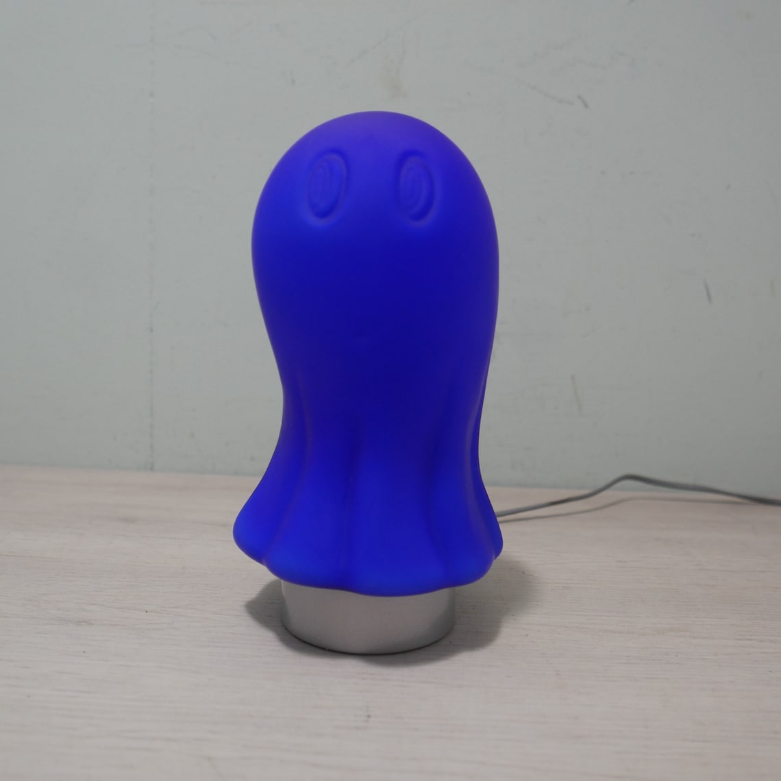 Vintage tafellamp - EGLO - blauw glas - 1980 - schemerlamp - nachtkastlamp, foto 1 di 5