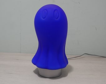 Vintage tafellamp - EGLO - blauw glas - 1980 - schemerlamp - nachtkastlamp