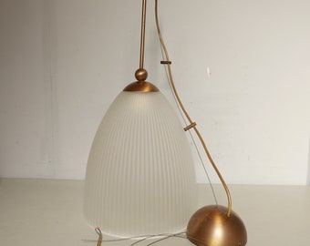 Steinhauer Hanglamp - Glas und Messing- 1970er, Niederlande - Vintage