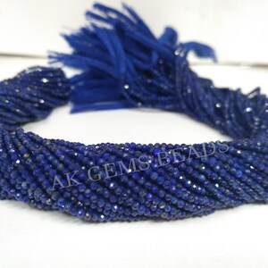 Micro Lapis Lazuli Facette Rondelle Perles de Pierres Précieuses Strand, Naturel Tiny Bleu Lapis Lazuli Bijoux Fabrication Collier de Pierre Perle Prix de Gros