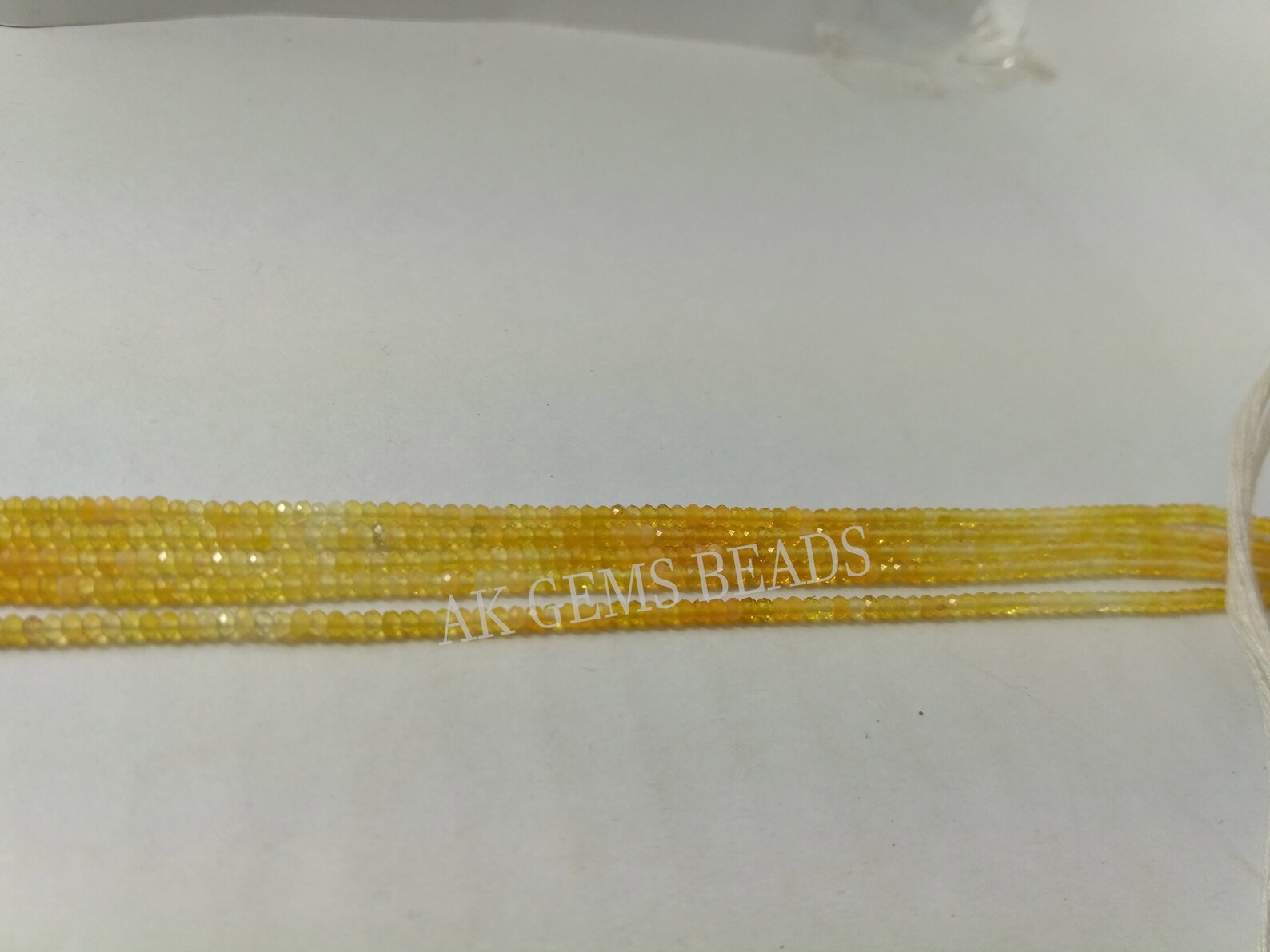 Micro Yellow Opal Shaded Faceted Rondelle Gemstone Beads Strand ...