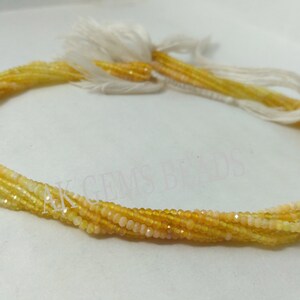 Micro Yellow Opal Shaded Faceted Rondelle Gemstone Beads Strand ...
