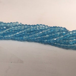 Sky Blue Topaz Faceted Rondelle Gemstone Beads Strand-AK Gems Beads