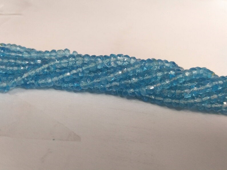 Sky Blue Topaz Faceted Rondelle Gemstone Beads Strand-AK Gems Beads