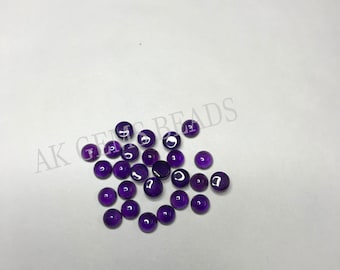 Natural African Amethyst Stone Round Smooth Calibrated Cabochon, 2mm African Amethyst Plain Jewelry Making Loose Cabochon Wholesale Price