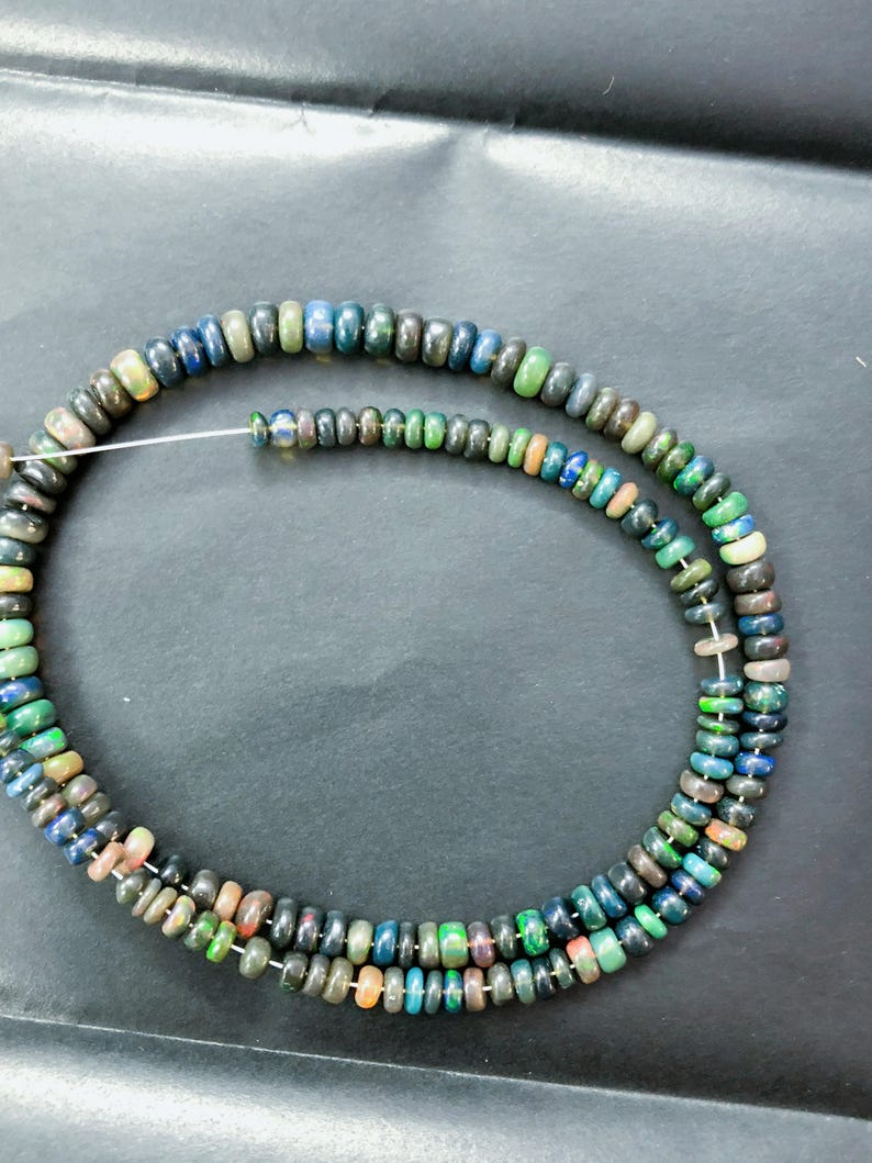 AAA Natural Ethiopian Black Opal Plain smooth Beads Strands wholesale Opal gemstone Smoked Opal Bead Ethiopian Welo Opal Black Opal Bead