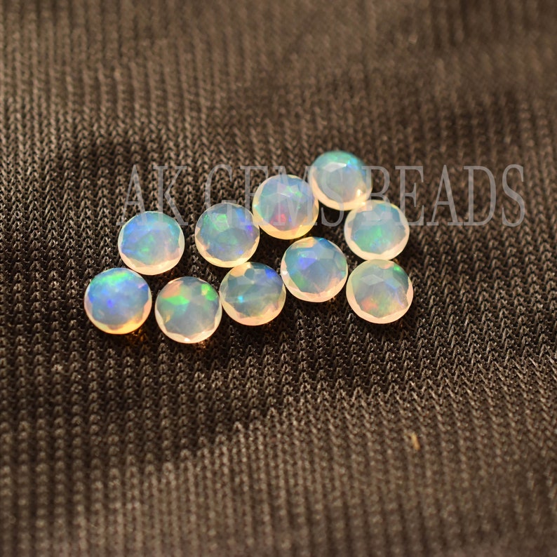 Natural Ethiopian Opal Stone Faceted Round Cut Gemstone-AK Gems Beads