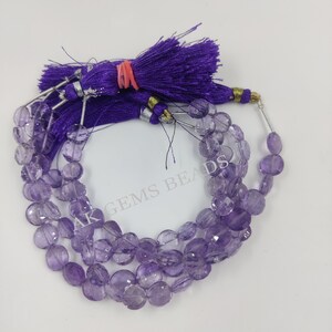 Pink Amethyst Round Coin Faceted Gemstone Briolette Beads Strand, Natural 8-10mm Amethyst Coin Centre Drill Jewelry Making Wholesale Bead