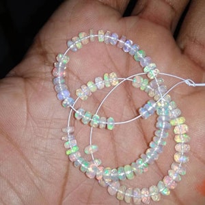 Natuurlijke Welo Ethiopische Opaal Transparant Vuur Faceted Rondelle Edelsteen Kralen Strand, Vuur Opaal Half Edelsteen Ketting Kraal Groothandel