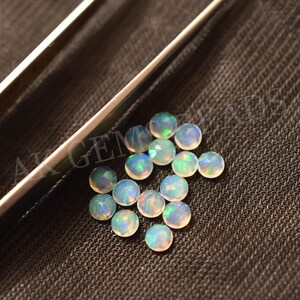 Natural Ethiopian Opal Stone Faceted Round Cut Gemstone-AK Gems Beads