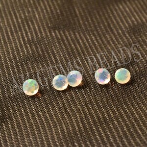 Natural Ethiopian Opal Stone Faceted Round Cut Gemstone-AK Gems Beads