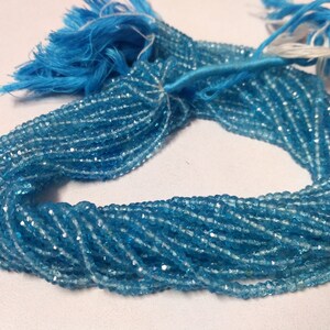 Lot of 5 Strands Sky Blue Topaz Faceted Rondelle Gemstone Beads Strand, Natural Blue Topaz Jewelry Making Necklace Gemstone Wholesale Beads