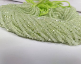 Natural Green Prehnite Stone Faceted Rondelle Beads Strand, Green Prehnite Semi Precious Gemstone Necklace Beads Wholesale Jewelry Price