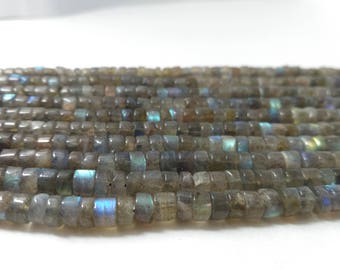 Lot of 5 Strands Labradorite Heishi Tyre Smooth Gemstone Beads Strands, Natural Labradorite Heishi Tyre Beads Jewelry Making Wholesale Shop