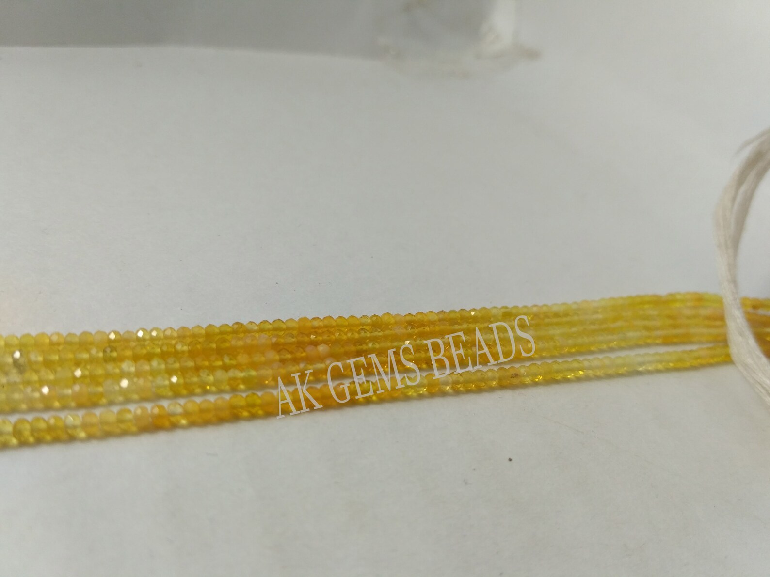 Micro Yellow Opal Shaded Faceted Rondelle Gemstone Beads Strand ...