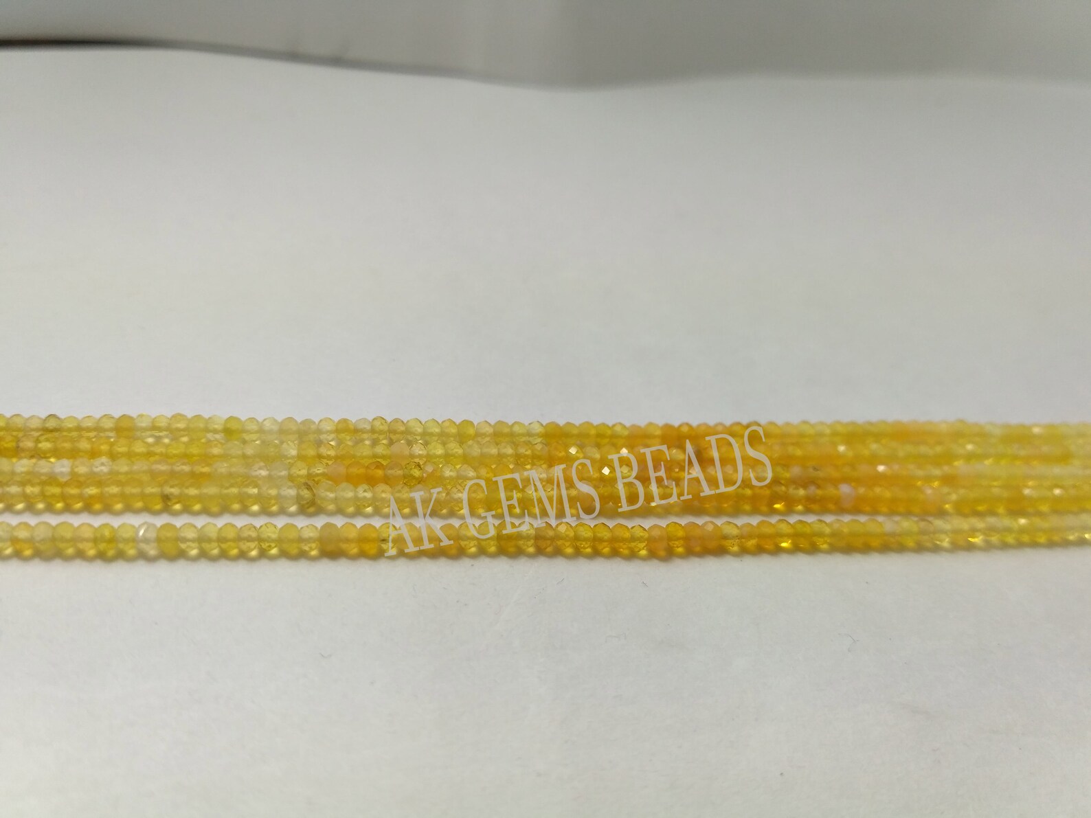 Micro Yellow Opal Shaded Faceted Rondelle Gemstone Beads Strand ...