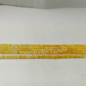 Micro Yellow Opal Shaded Faceted Rondelle Gemstone Beads Strand ...