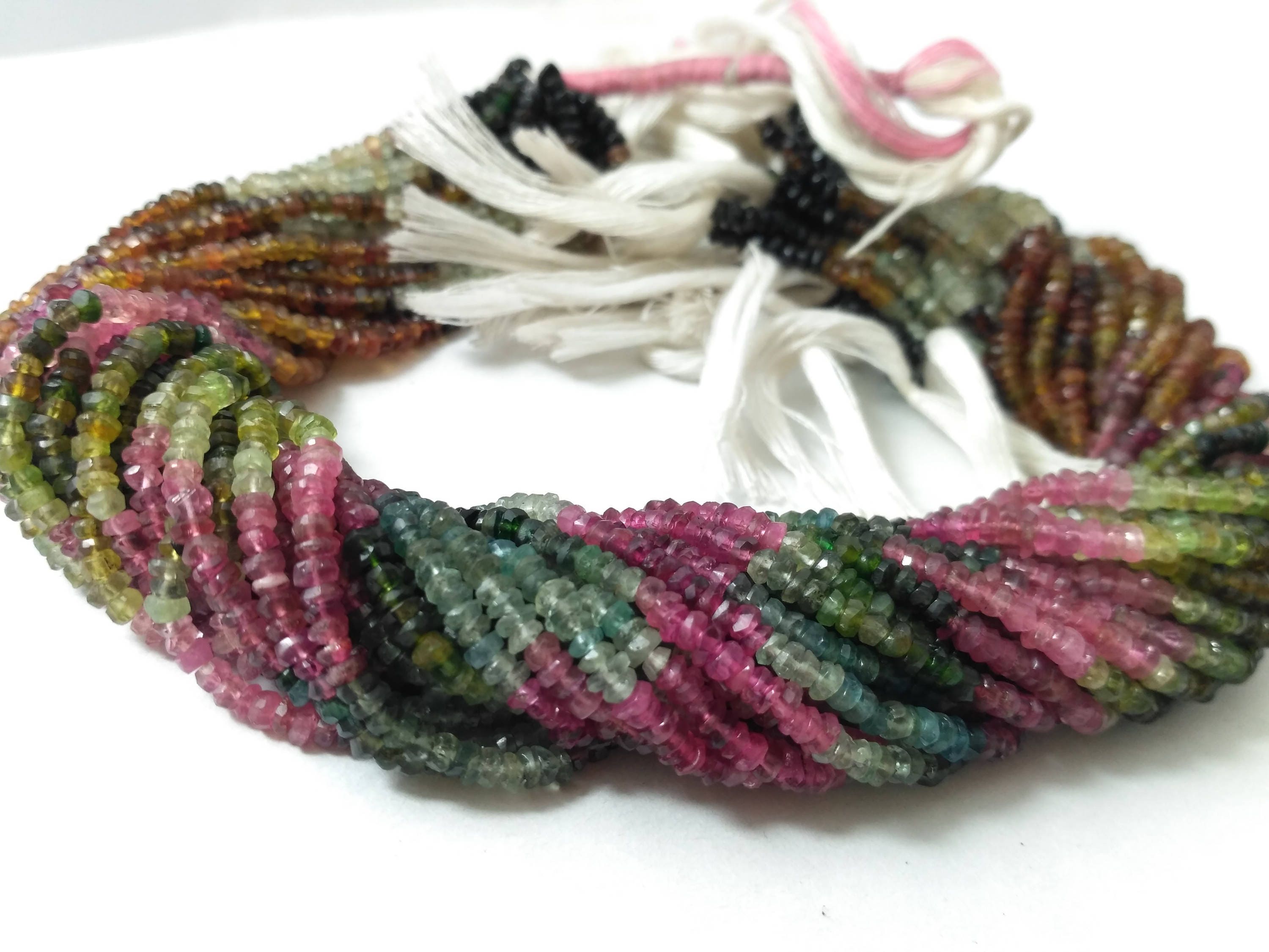 13 Inch Strand jewelry making, Faceted Rondells Beads 1 Strands Natural Pink Tourmaline Faceted 3mm Beads Tourmaline Gemstone beads
