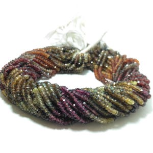 Natural Tundra Garnet Stone Rondelle Faceted Beads Strand, Multi Tundra Garnet Jewelry Making Gemstone Wholesale Beads Buy Online Now