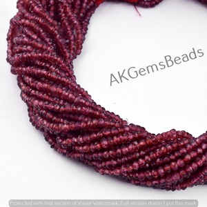 Natural Red Garnet Rondelle Faceted Gemstone Baeds Strand, Mozambique Red Garnet Faceted Gemstone Jewelry Necklace Beads Wholesale Price