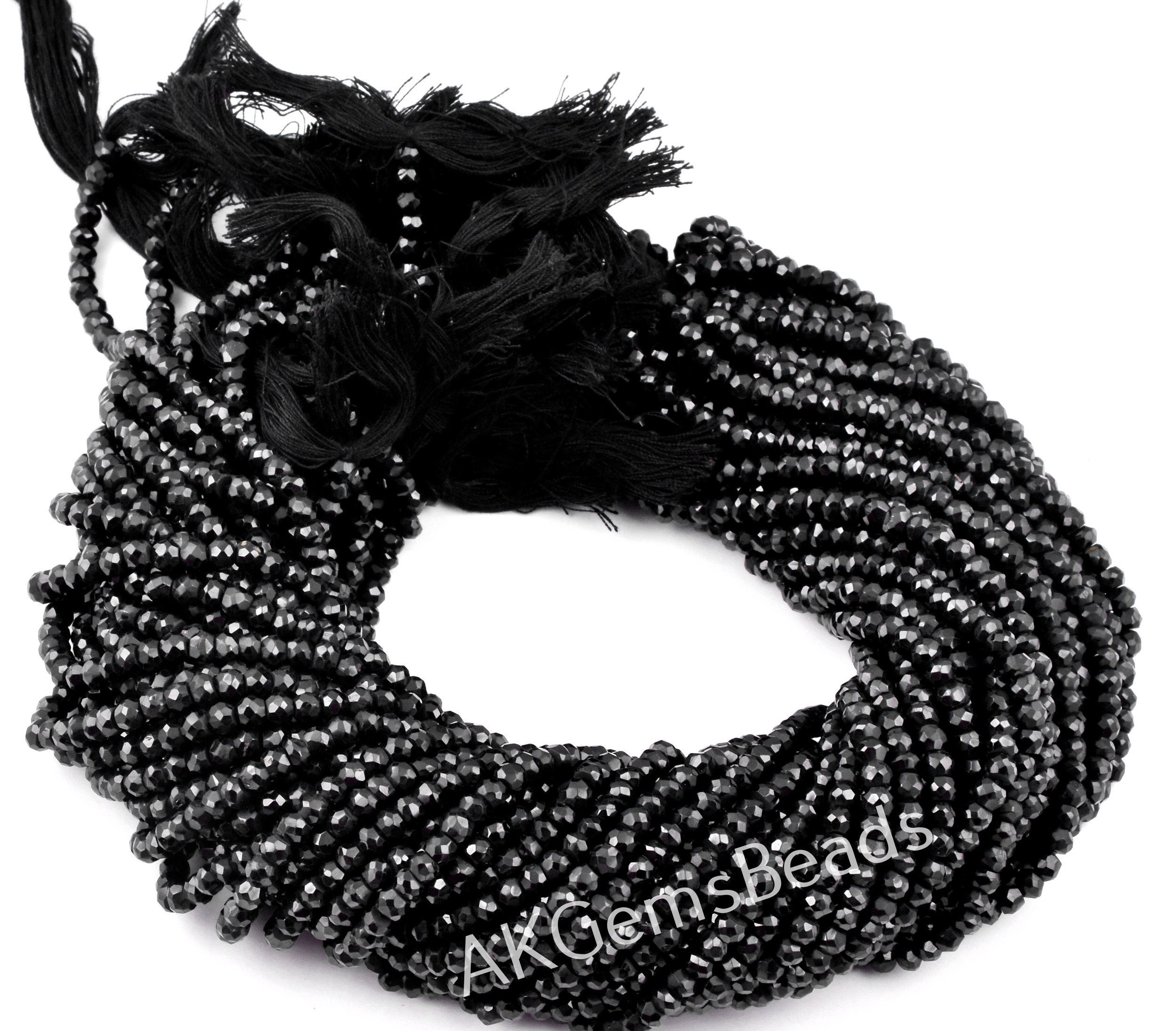 Black Spinel Gemstone Beads Rondelle Faceted 4 mm 13 To 21 Inch Strand Necklace Black Spinel Gemstone Beads Rondelle Faceted 4 mm 13 To 21 Inch Strand Necklace
