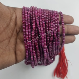Red Ruby Corundum Rondelle Precious Gemstones Beads Strand, Ruby Sapphire Smooth Necklace Jewelry Making Beads Wholesale Gemstone Shop