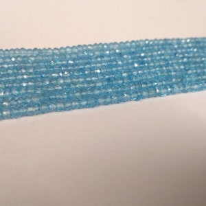 Sky Blue Topaz Faceted Rondelle Gemstone Beads Strand-AK Gems Beads