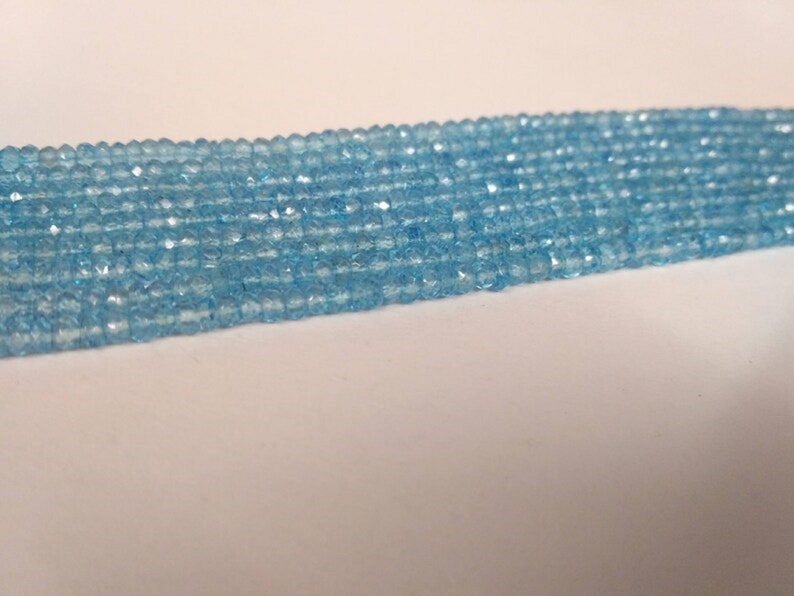 Sky Blue Topaz Faceted Rondelle Gemstone Beads Strand-AK Gems Beads