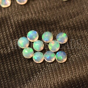Natural Ethiopian Opal Stone Faceted Round Cut Gemstone-AK Gems Beads