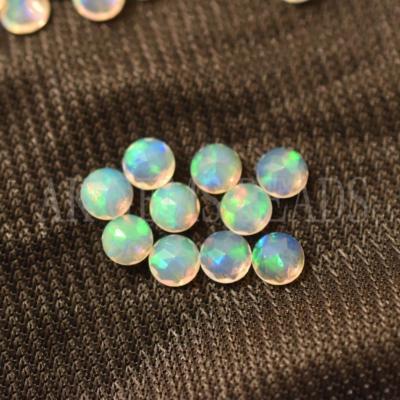 Natural Ethiopian Opal Stone Faceted Round Cut Gemstone-AK Gems Beads