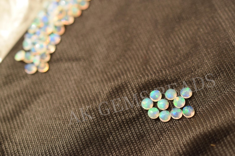 Natural Ethiopian Opal Stone Faceted Round Cut Gemstone-AK Gems Beads