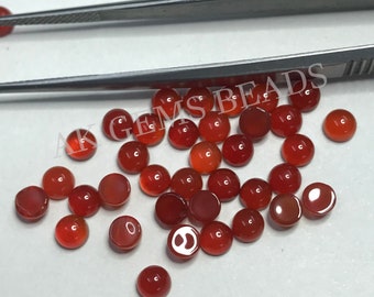 3mm Corniola naturale liscia rotonda calibrata Pietra cabochon, AAA arancia corniola Plain Gioielli che fanno gemstone Cabochon Prezzo all'ingrosso