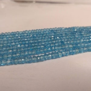Sky Blue Topaz Faceted Rondelle Gemstone Beads Strand-AK Gems Beads